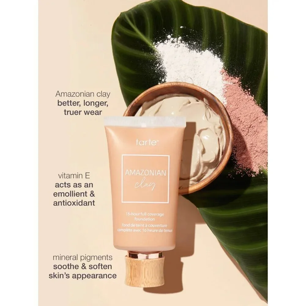 Tarte Amazonian Clay 16-Hour Full Coverage Foundation 44S Tan Sand NEW Vegan